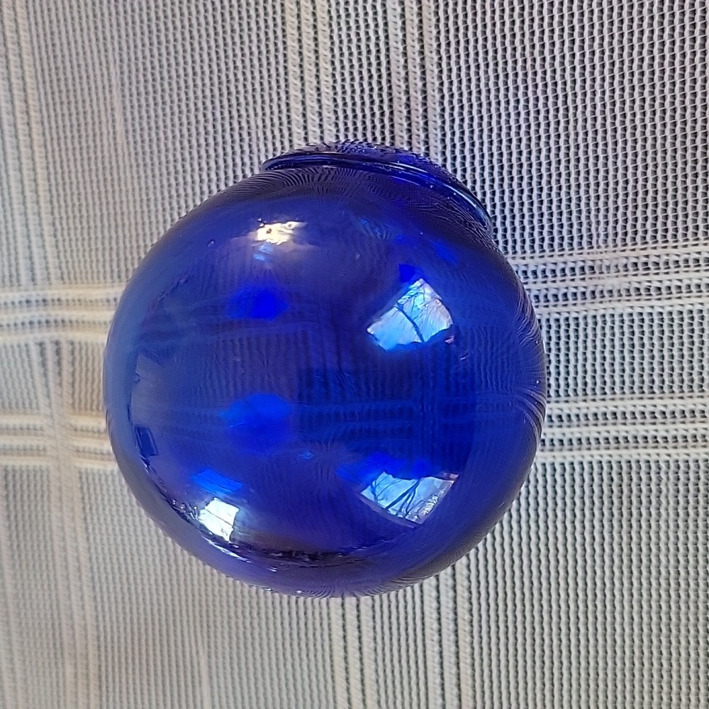 Small Handblown Blue Glass Ball